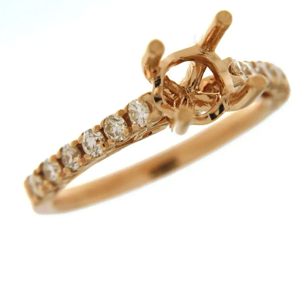 

New Arrival Design Classic 18K Rose Gold Diamond Ring Mount For Lady