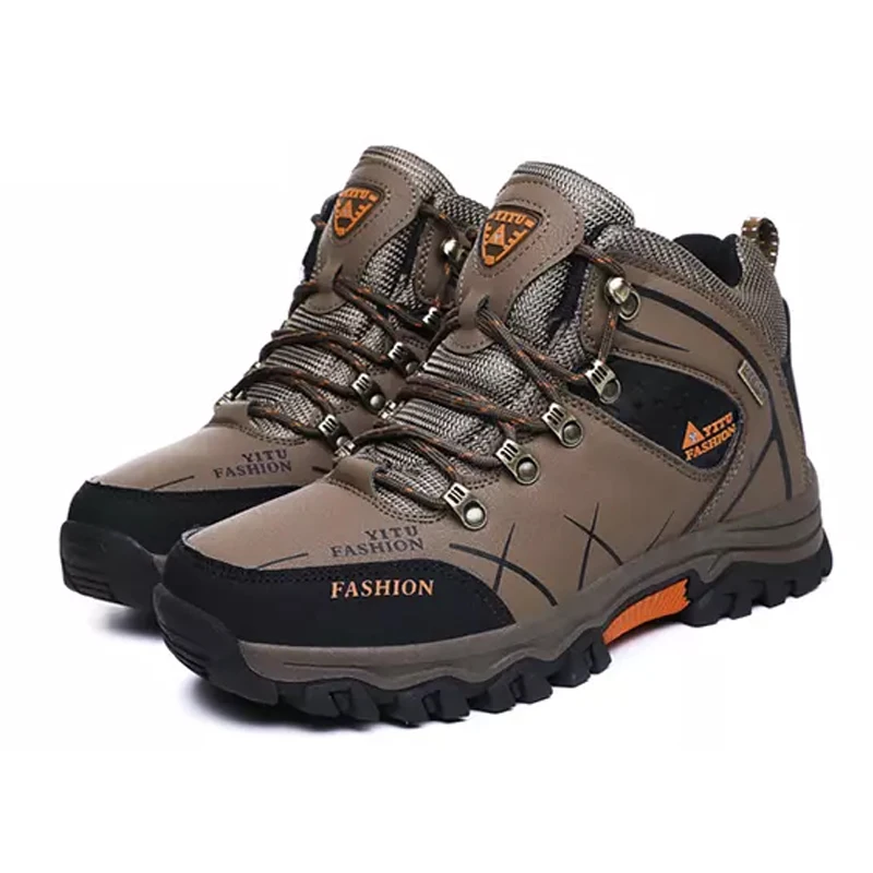 

OEM ODM High Heel Waterproof Outdoor Large Size Warm Winter Snow Hiking Boots Shoes For Men, Brown / army green / grey / black