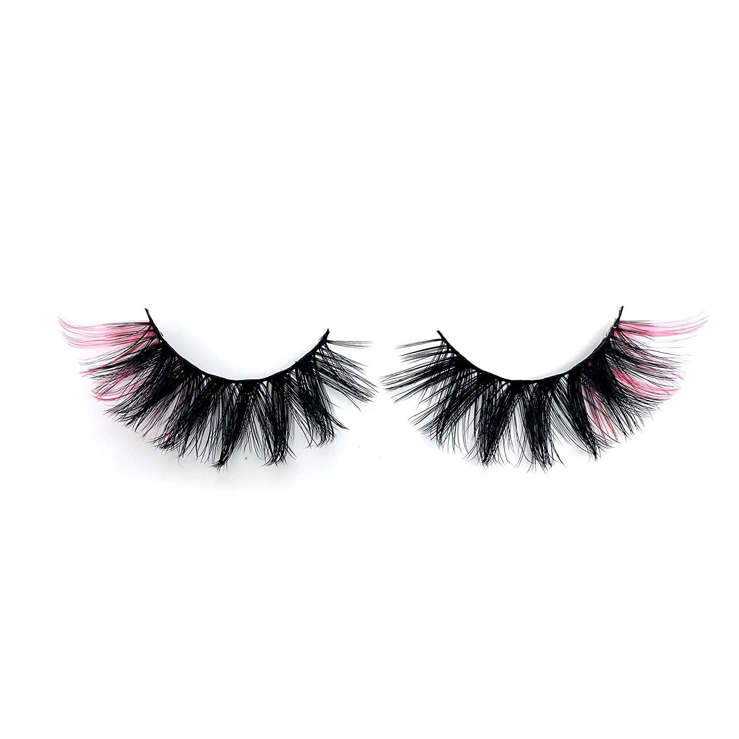 

Wholesale 18mm full russian strip lashes vendor d curl 20mm 3d fluffy two colored mink strip lashes with colors, Natural black faux mink eyelashes