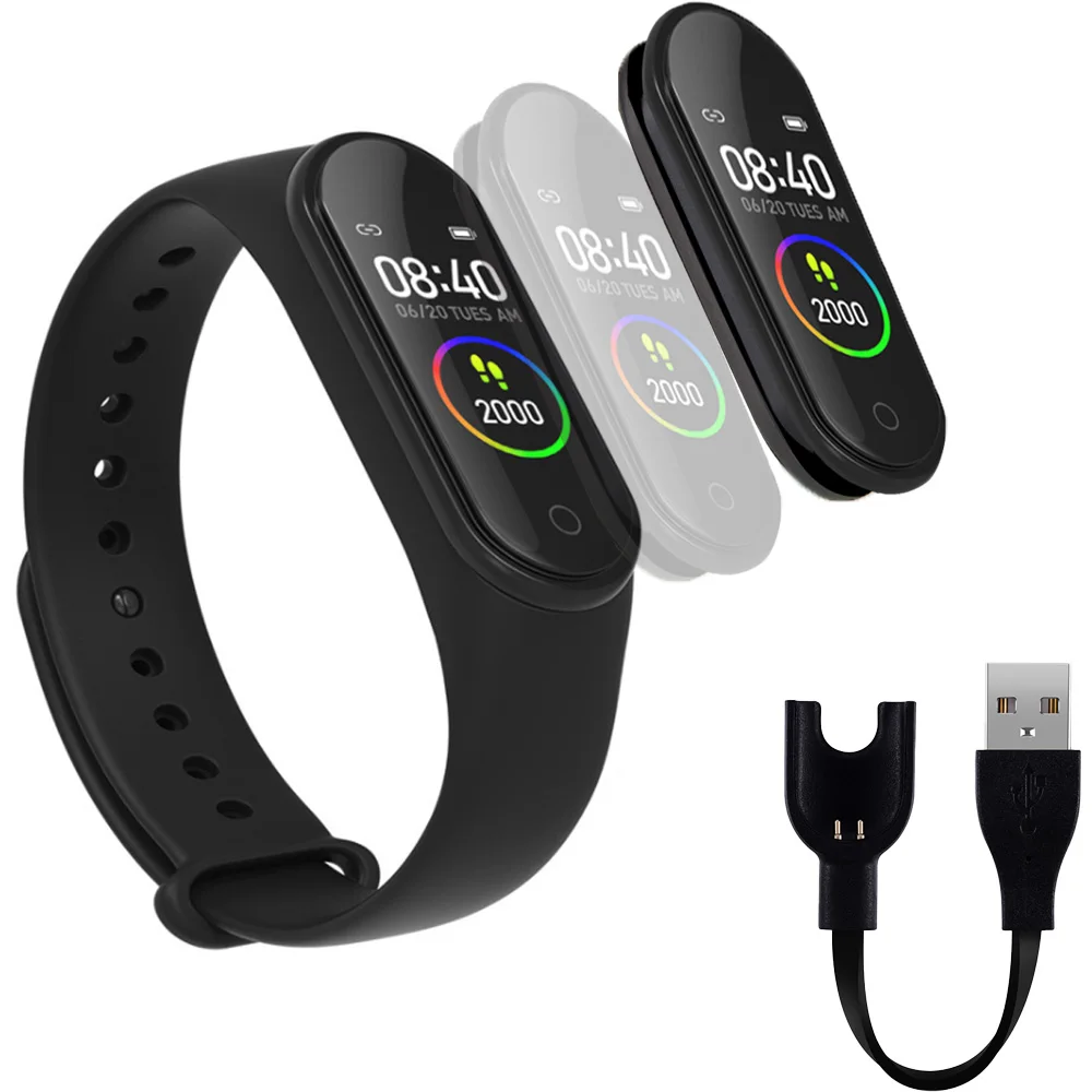 

M4 Pro Band Fitness Tracker Newest 0.95 Color AMOLED Display Smart Bracelet Heart Rate Monitor 50 Meters Waterproof Tracker, 3 colors