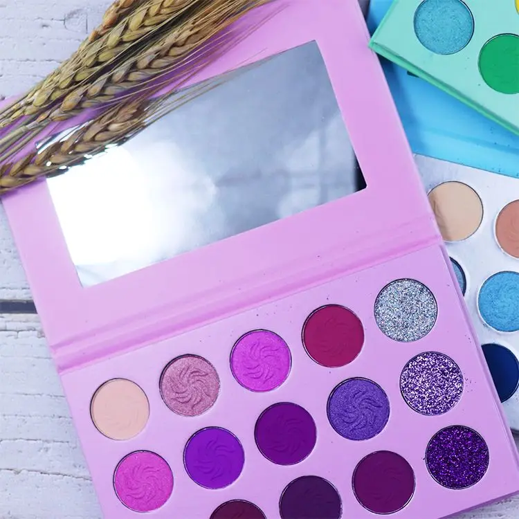 4 Colors Palettes OEM ODM 15 Colors Mattes Custom No Logo Low Moq Private Label High Pigment Eyeshadow Palette Glitter