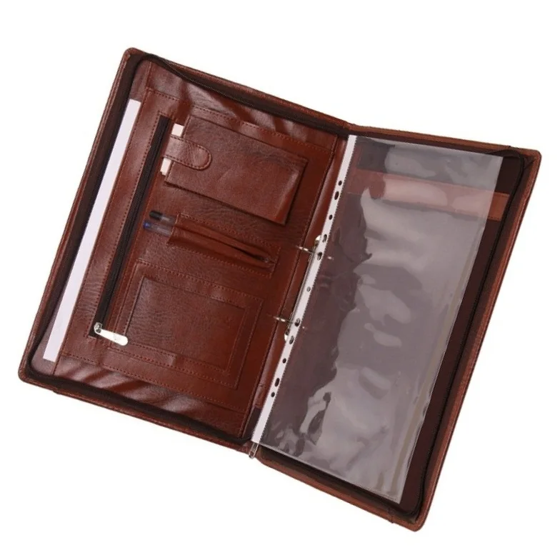 Multifunctional Leather Certificate Holder File With Zip Closure Buy