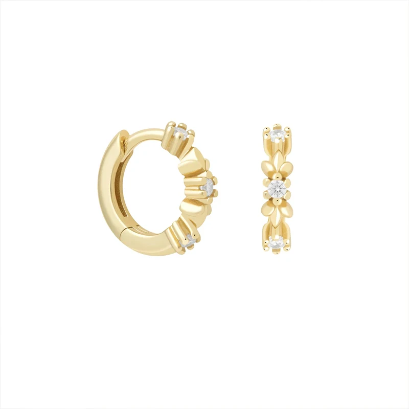 

European and American cross-border best-selling S925 sterling silver ins flower gold plated earrings