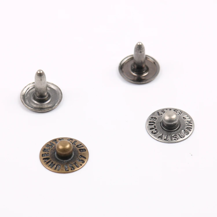 

Jeans Combined Military Denim Customized Metal Brass Rivet Button