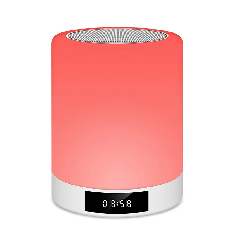 

Color changing table night with wireless speaker portable FM radio wireless night light with audio and TF music playing speaker
