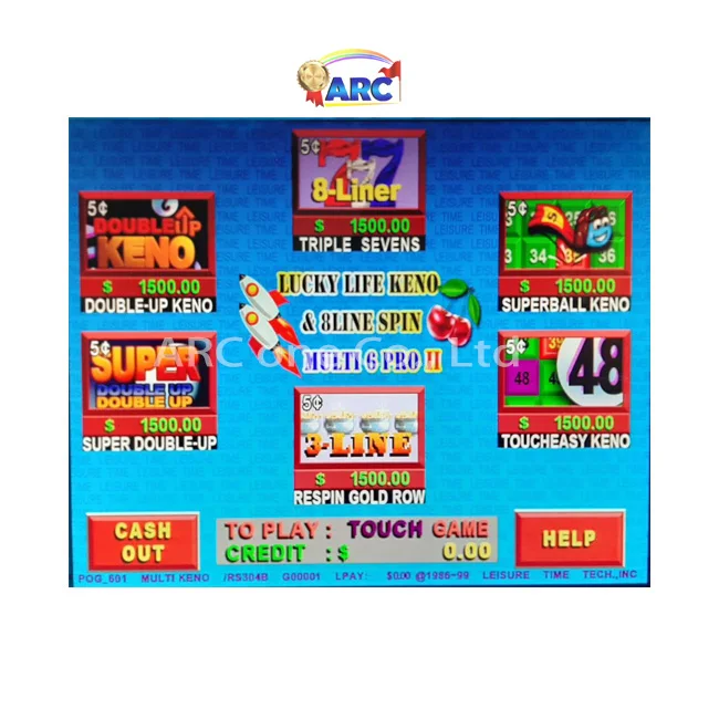 

Lucky Life Keno 6 in 1 II factory direct sale digital game board wms 550 life of luxury 777 POG Pot of gold 8 liner slot