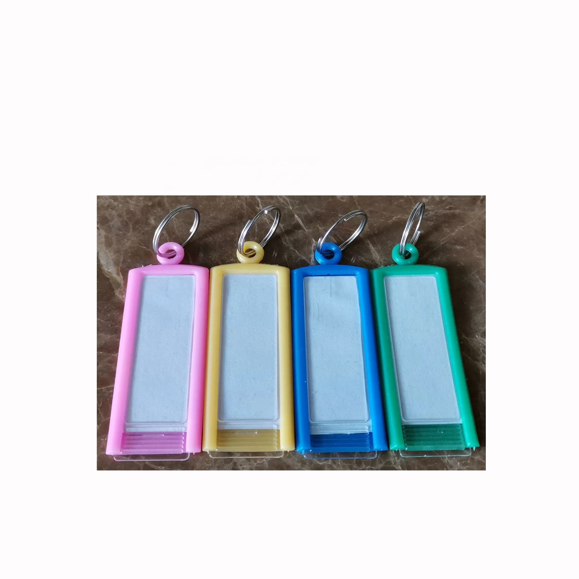 Plastic luggage tag color key