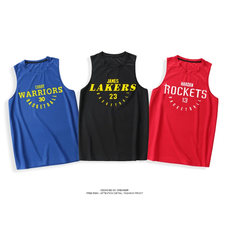 

Wholesale Custom James Basketball Jersey Vest Kobe Harden Curry Training Quick-Drying Breathable Loose Sleeveless Jersey, Custom color