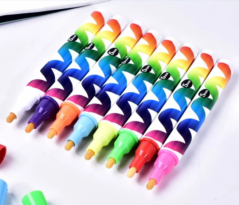 

5 MM Round tip Non Toxic Top selling Neon color Ink Erasable glass marker