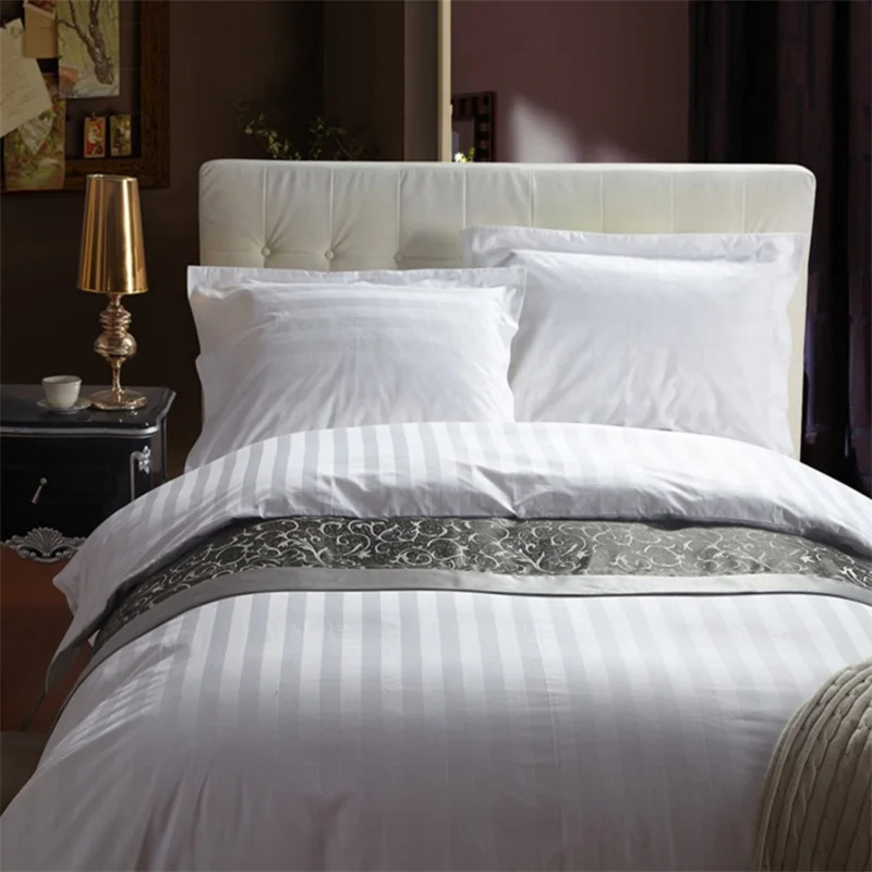 
hotel bed linen bedding sheet fabric white color 180 - 1000 TC 