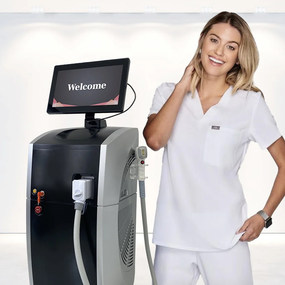 

Double handle multi-band 755+808+1064wavelength hair removal machine