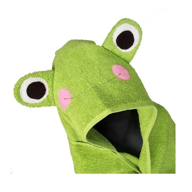 Bright Green Color Frog Face Hooded New Born Baby And Toddler Towels Buy Baby Bath Towels