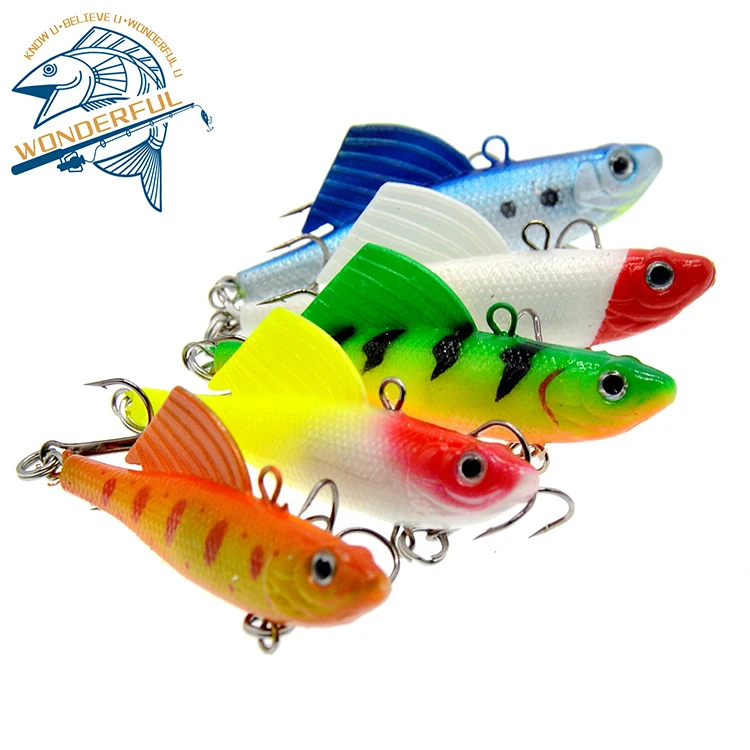 

Multi Color 65mm Lifelike Sinking Vibration Swim Soft Lead Fish Lure For Winter Fishing