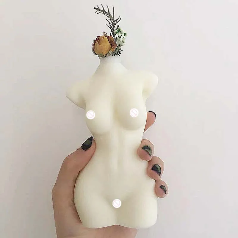 

Wholesale Birthday Gift Home Decoration Sexy Women Torso Making Silicone Candle Molds, White