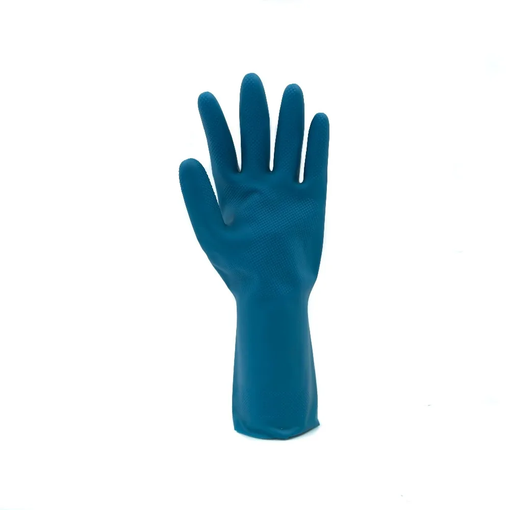 Malaysia Oem Blue Food Grade Reusable Rubber Gloves Cleaner Gloves For