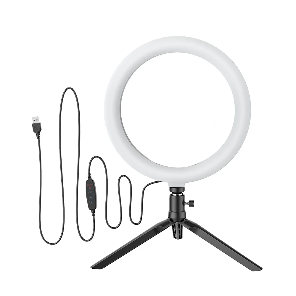 

8 10 13In Multi Color Selfie Tripod Stand Ringlight Led Ring Light For Phone Live Stream Video Lampada Ring Light, Black