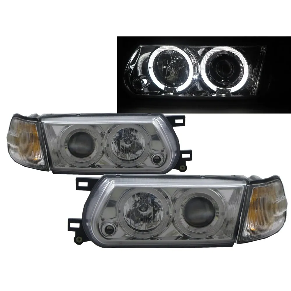 

Sunny B13 MK3 95-17 Facelift Halo Projector Headlight Chrome V1 for NISSAN LHD