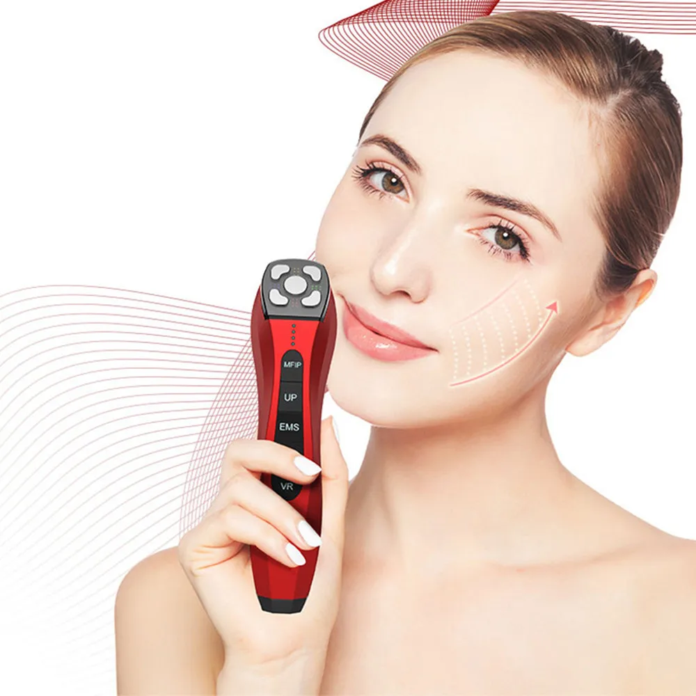 

Multifunctional Skin Care Beauty Instrument Face Massager for Anti Aging Remove Wrinkles Face Lifting, Red