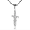 Jialin jewelry ins hot hiphop iced out full diamond 21 sterling silver 21 same type dagger pendant necklace