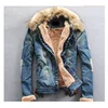 Winter Denim Jackets for men , Male Fur Collar Plus Thick Velvet Jeans Outwear Coat