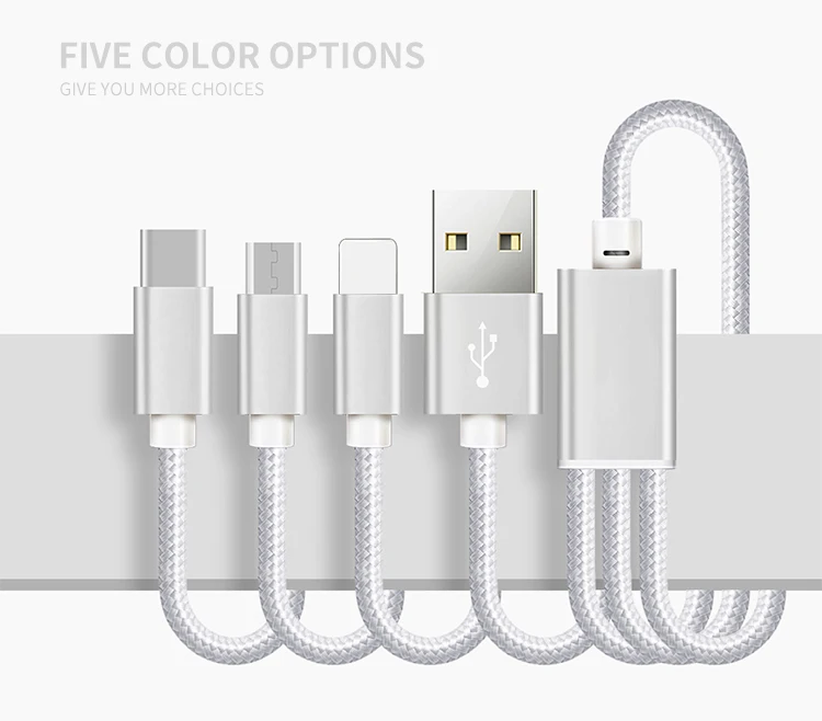 New arrival OEM micro usb data charging cable mobile phone magnetic 3 in 1 data charging cable - ANKUX.COM