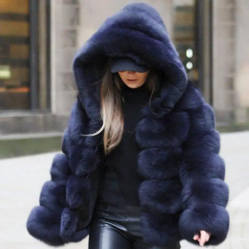 

Fur Coat Women Winter 2021 Winter New Fashion Ladies Turn-down Collar Fur Jacket Women Long Fox Fur Coat