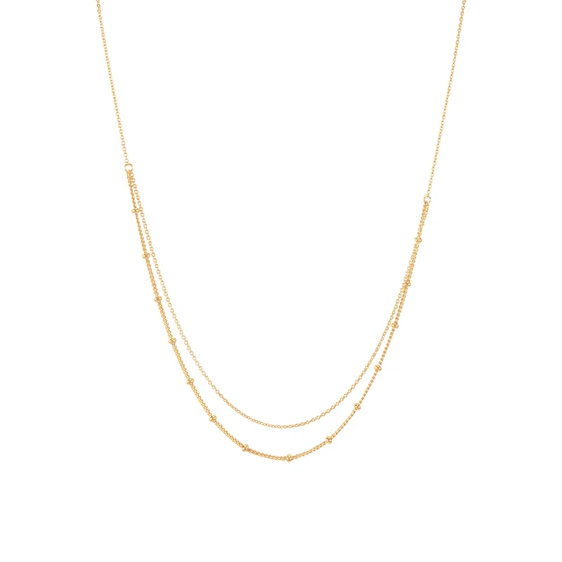 

s925 sterling silver simple fashion ins double-layer ladies clavicle chain necklace