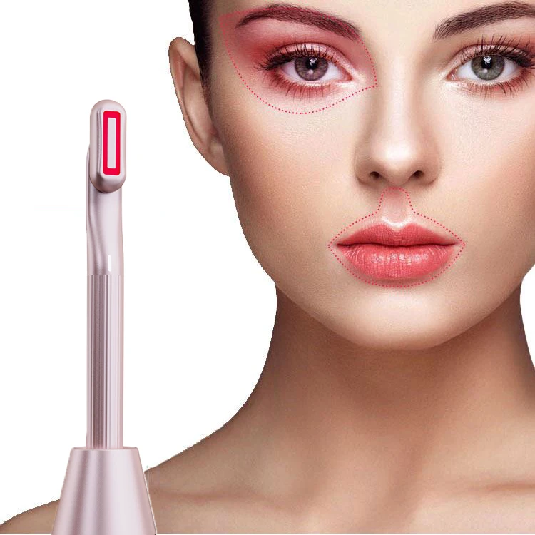

High Quality LED Eye Facial Massage Stick With Charging Base Heating Vibration Eliminate Eye Bags Puffiness And Wrinkles