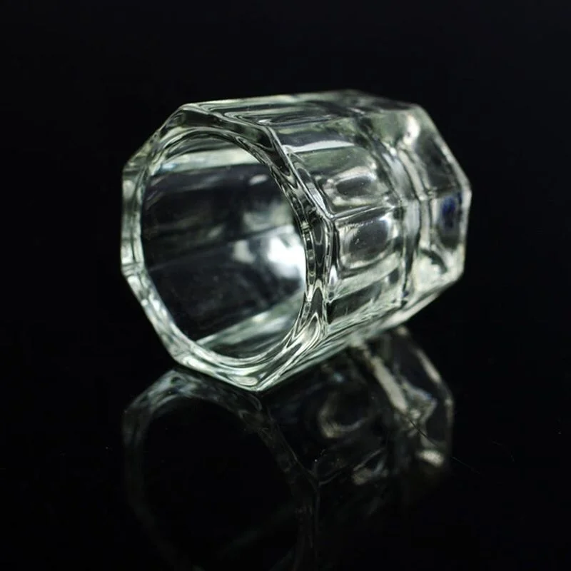 

Wholesale Crystal Nail Cup Art Dappen Dish Cup Acrylic Liquid Make Up Powder Nail Styling Tool Glass Jar, Clear