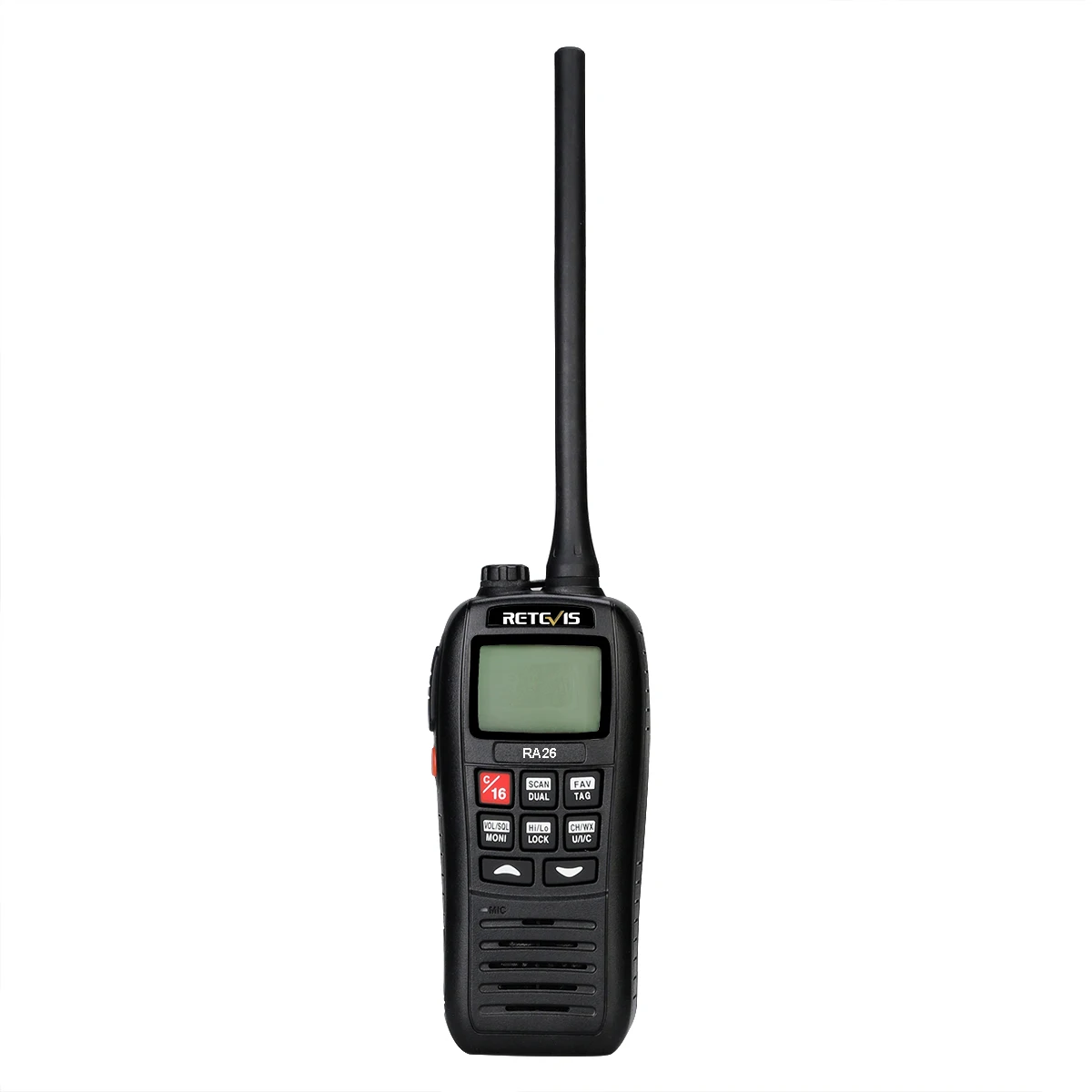 

Handheld marine radio Retevis RA26 VHF 88 Channels 5W IP67 Floats Flashes-alarm NOAA Marine Transceiver (USA/INT/CAN)