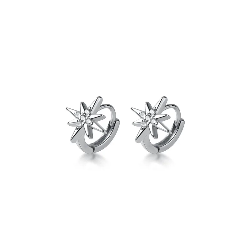 

E5372 Wholesale Accessories Silver 925 Earrings Girl Ear Button Girl Diamond Star Summer Heart