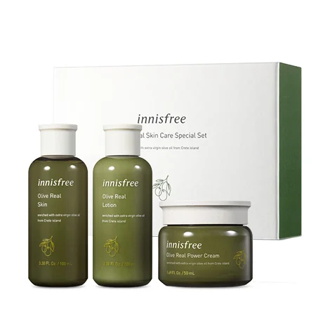 

Korean Cosmetics Innisfree Olive Real Skin Care Toner Lotion Cream Special 3 Set