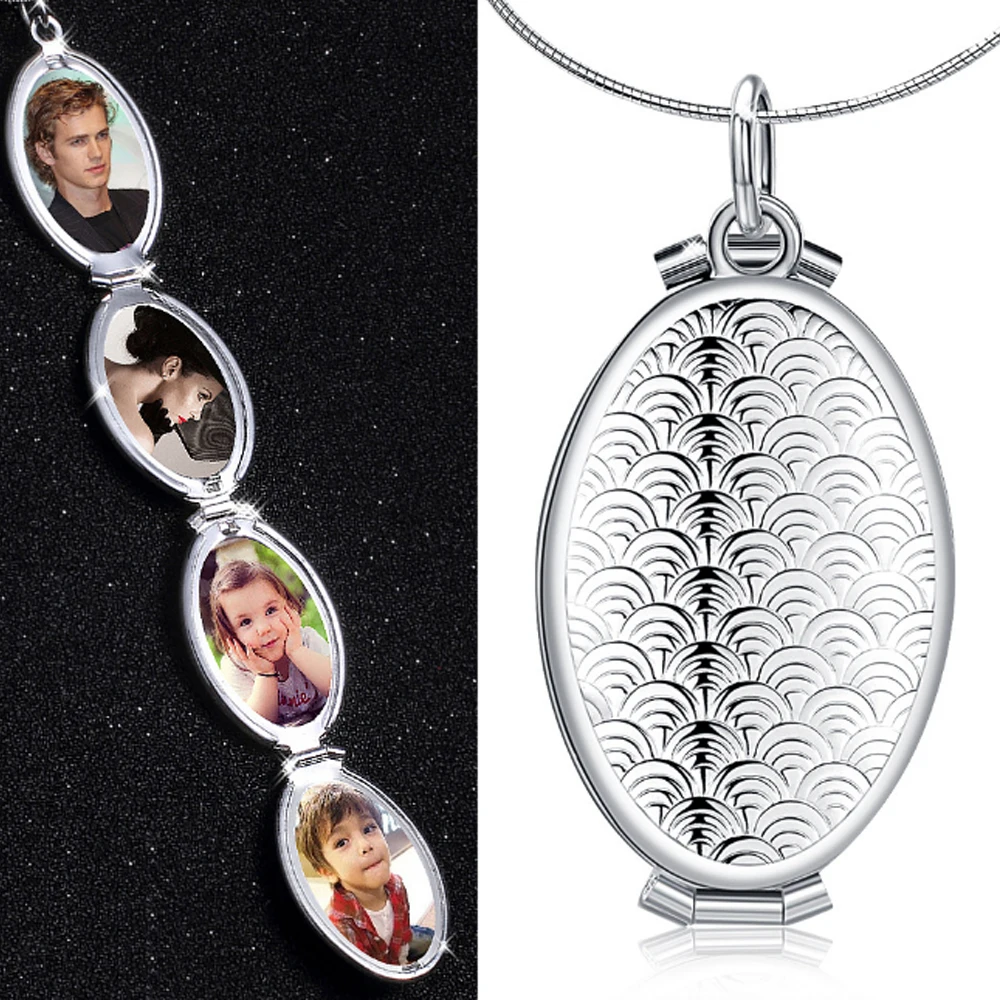 

Fish scale box necklace can open commemorative Pendant Necklace
