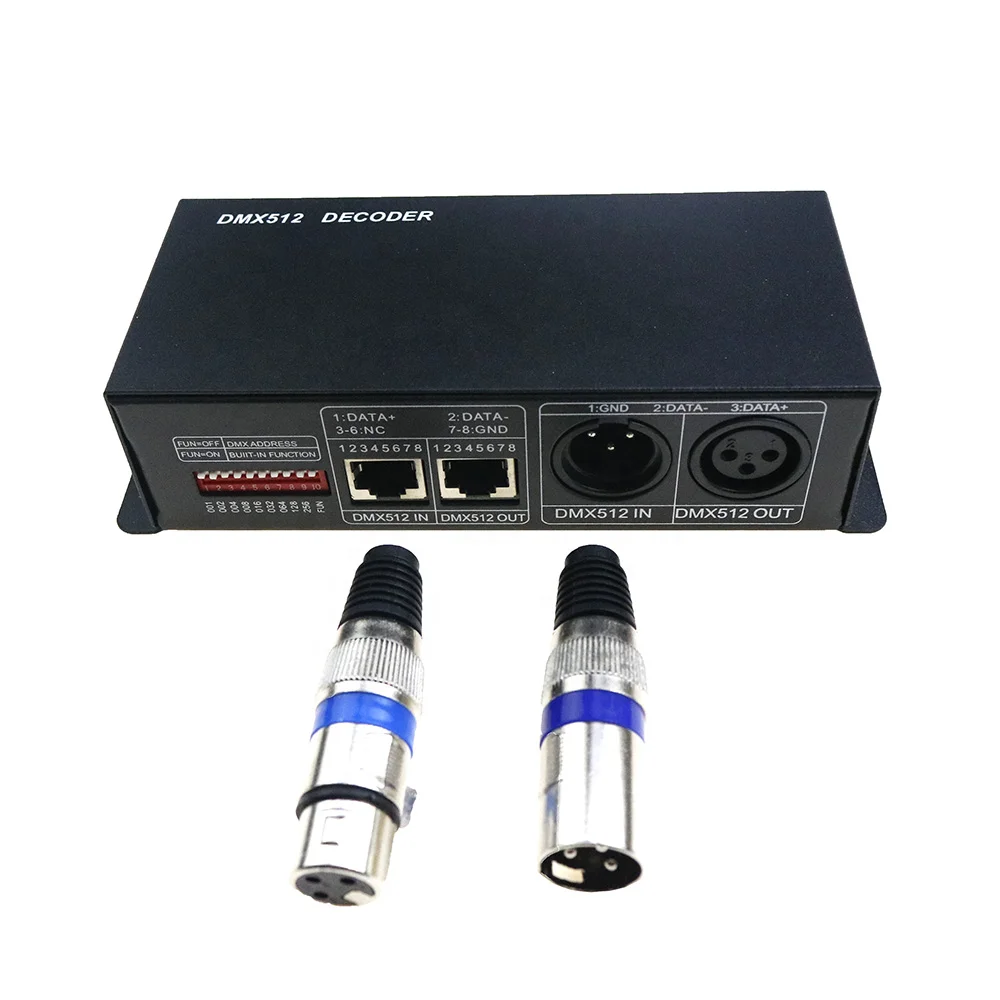 4CH DC12-24V RGBW DMX 512 Decoder led controller, RGB LED DMX512 decoder 4 Channel * 8A for LED Strip Light