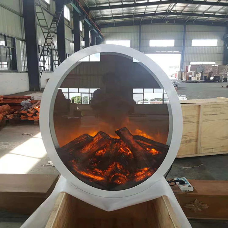 round electric fireplace
