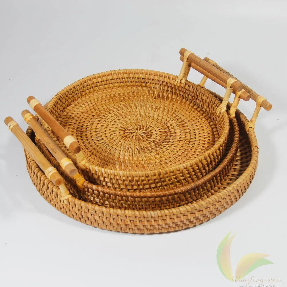 Vietnam Supplier Woven Round Rattan Serving Tray Buy Vietnam Supplier