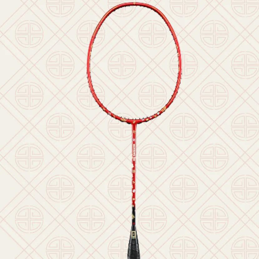 

JNICE MAHJONG 888 made in taiwan new design hot selling badminton racquet badminton racket, Red+gold