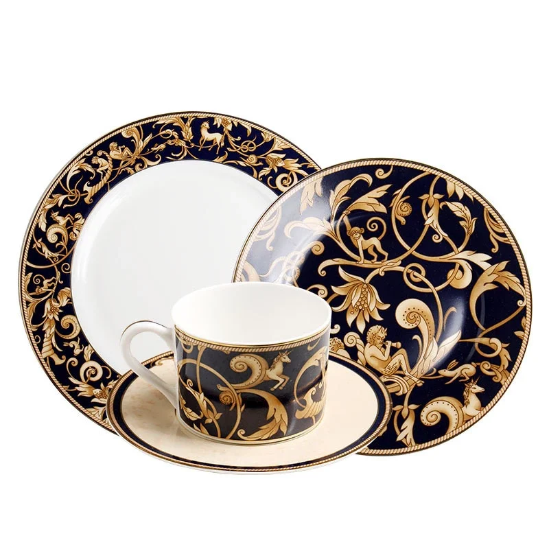 

Royal serving enamel black dinner plates set