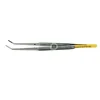 Suture Tying Tweezers Curved 7" Tungsten Carbide Inserts