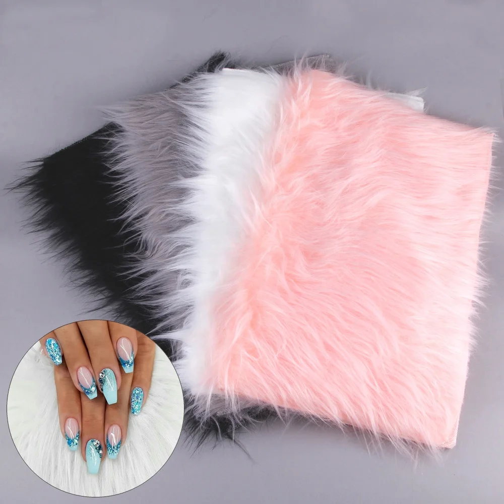 

Salon Manicure Practice Cushion Foldable Washable Hand Rest Pad Photo Background Tool Soft Fur Nail Table Mat, Picture