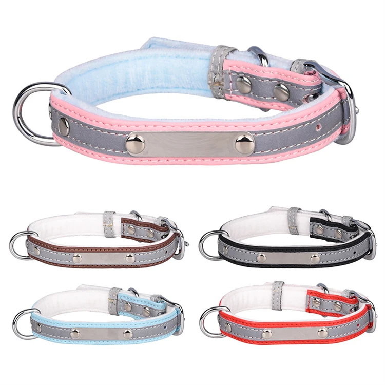 

Inscribed Reflective Comfort Dog Cat Pet Collar Anti-stray Adjustable Dog Collar, Picture shows