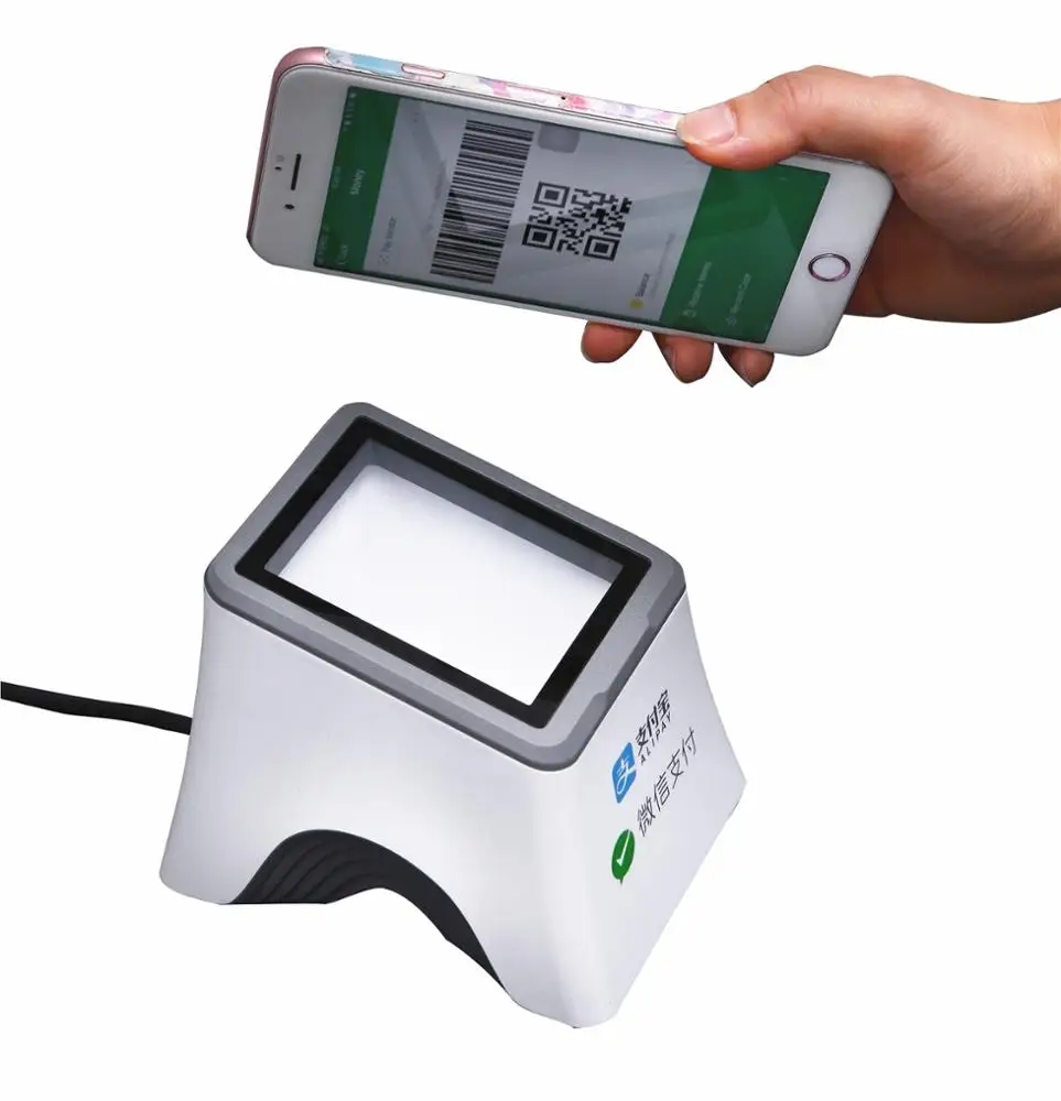 Payment box with barcode  and qr code scanner for scan pay