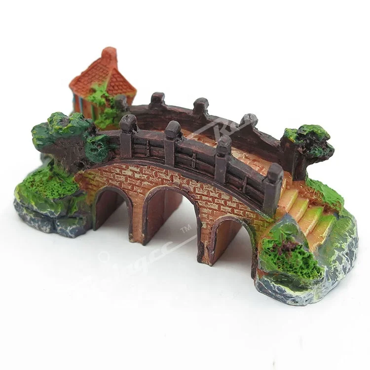 

Resin Bridge Aquarium Decorations for Fish Tank, Aquarium Ornament Aquatic Caves Hide Hut, Picture