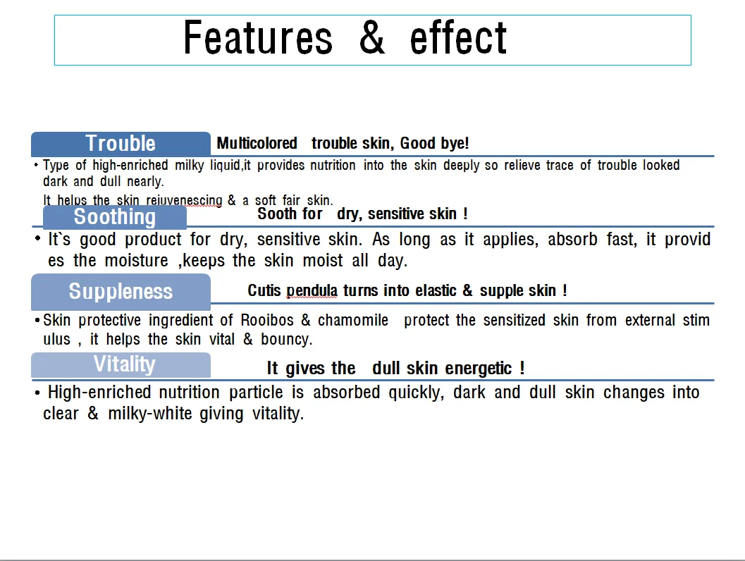 ISO22716  GMP Korean skincare cosmetics sensitive  trouble skin serum moisturizer Hyaluronic Acid Azulene Ampoule 2ml*20ea/Box
