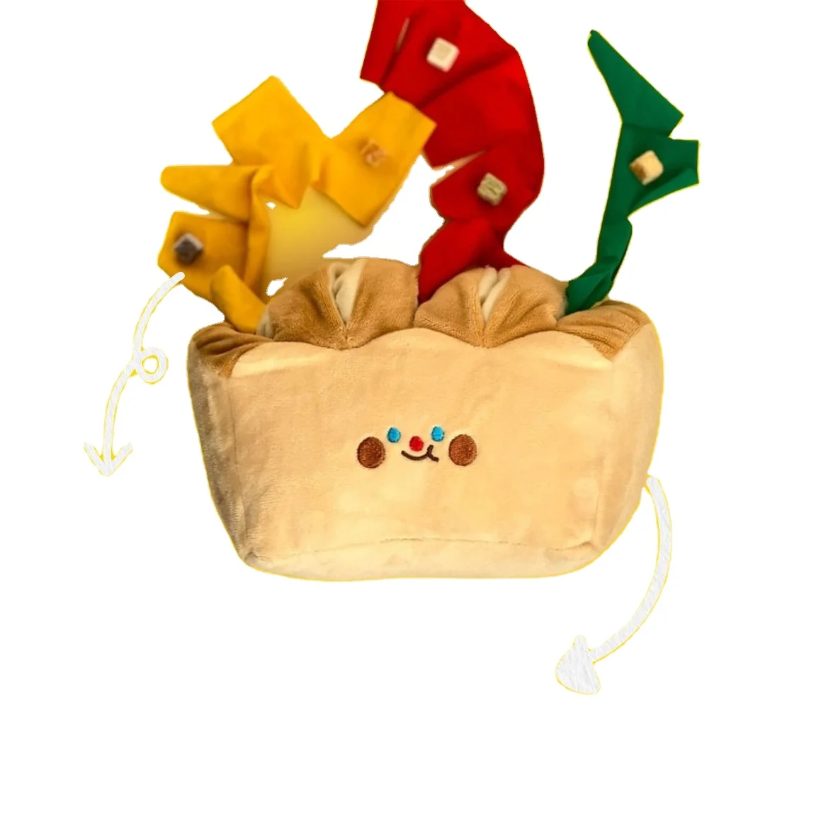 

Wholesale new style bread toast Tibetan food toys foreign trade dog plush toys dog chew toy