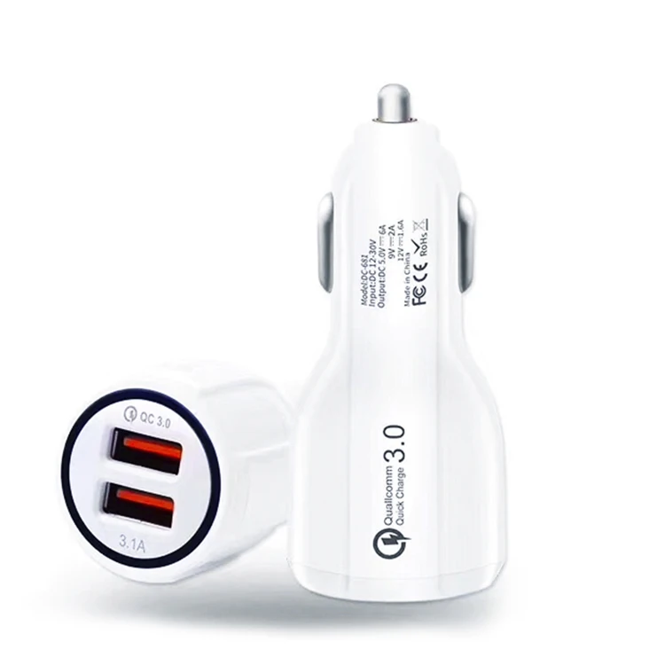 

Settpower most hot selling usb car charger QC3.0 car charger adapter dual usb port RS-681