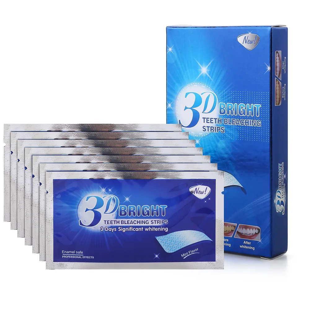 

Personal Care in Home Use Teeth Whitening strips 3D Bright Teeth Bleaching Strips with CE ROHS Approval