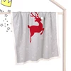 So Cozy Cute Christmas elk Baby knit blanket with animal pattern