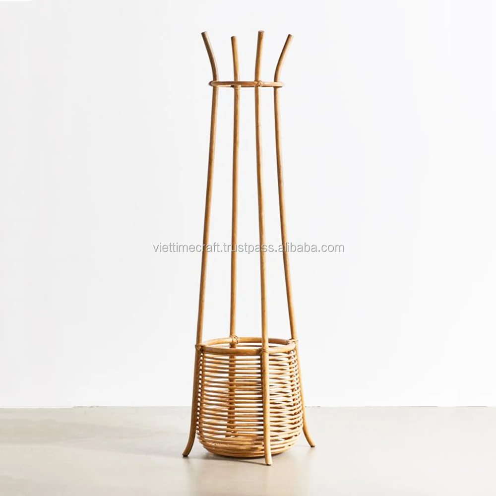 Rattan Coat Rack With Storage Basket Wholesale Made In Vietnam Buy