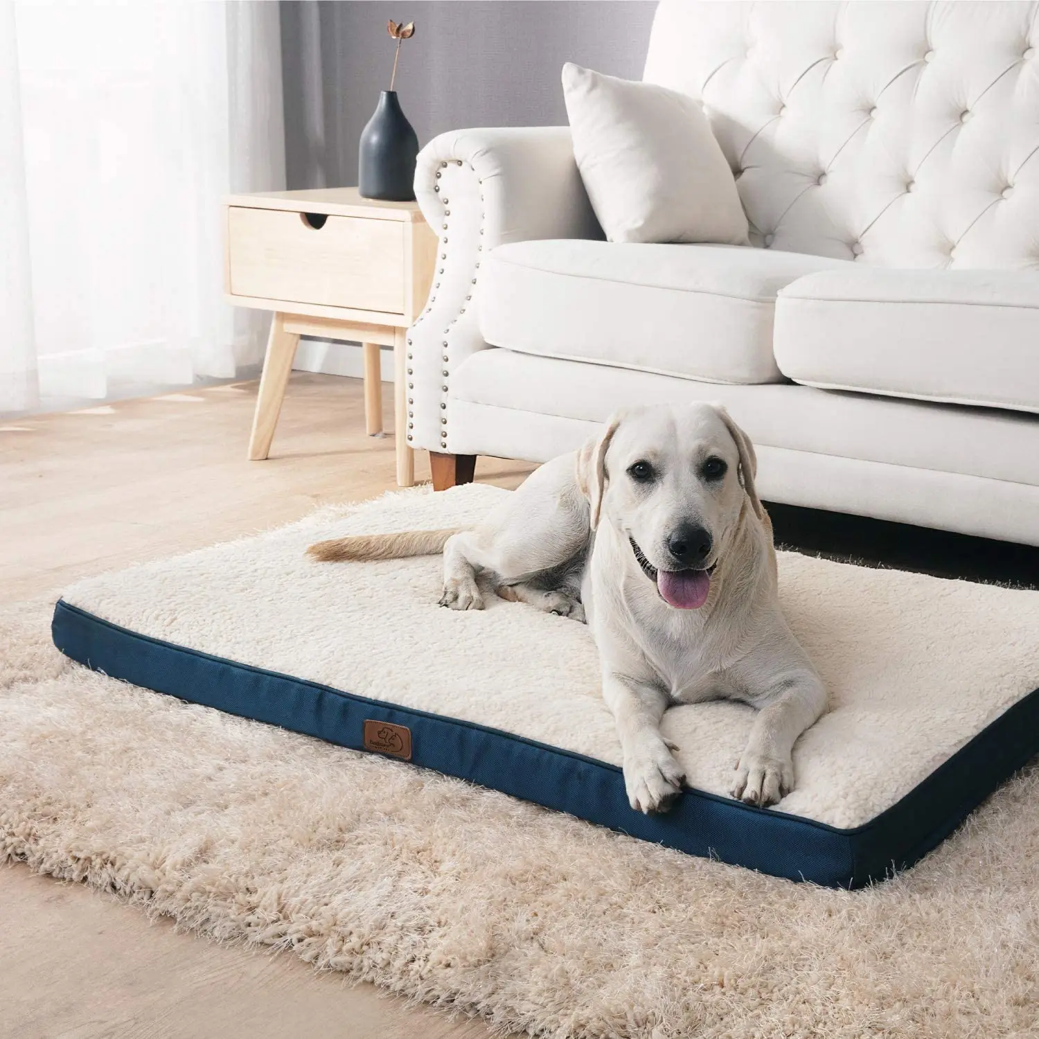 

wholesale memory foam Dogs bed Orthopedic Egg-Crate Foam with Removable Washable Cover Water Resistant Pet Mat luxury dog bed, Brown. gray. dark gray. denim blue